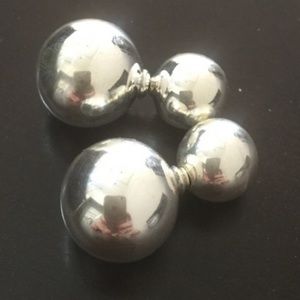 Jewelry - Doubled Sided Big Silver Ball Earrings Jewelry - Doubled Sided Big Silver Ball Earrings